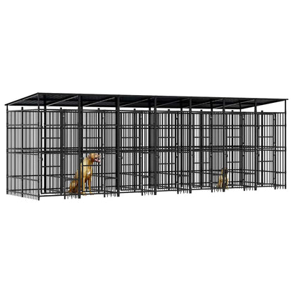 Perrera De Exterior Con Techo De Acero 12,9 M²_3