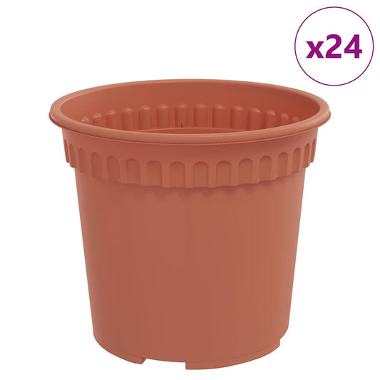Maceta Redonda Para Flores 24 Pcs Rojo Ladrillo Ø 15 X 12 Cm_0