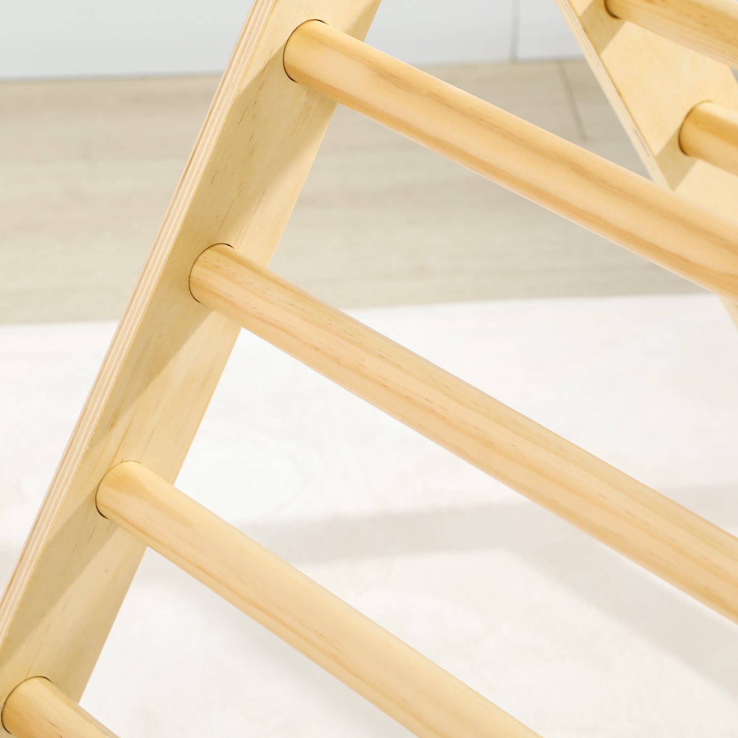 Aiyaplay Triángulo De Escalada De Madera Plegable 82x66x71 Cm Natural_4