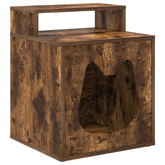 Casa Para Gatos Roble Ahumado 42,5 X 40 X 53,5 Cm_0