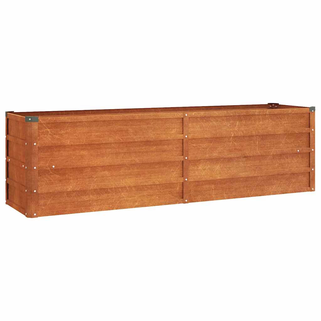 Arriate Oxidado De Acero Corten 160x40x45 Cm_0