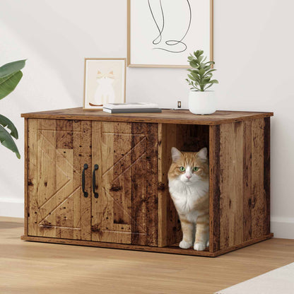 Casa Para Gatos Madera Vieja 85 X 55 X 50 Cm_1