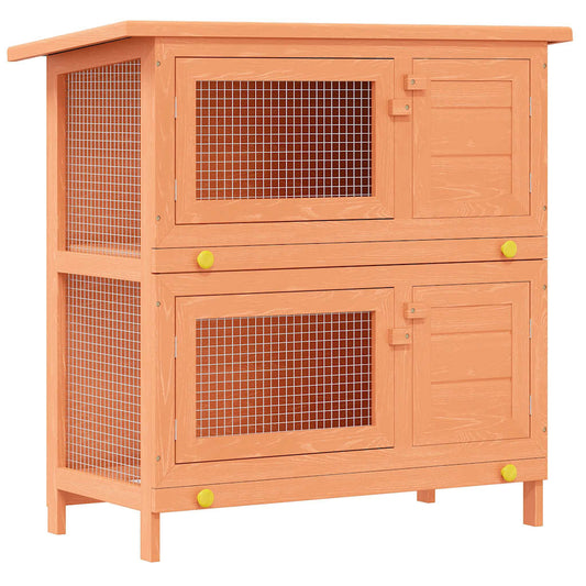 Casa De Animales Pequeños Jaula Conejera 4 Puertas Madera_0