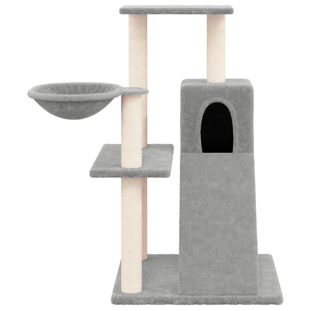 Rascador Para Gatos Con Postes De Sisal Gris Claro 82 Cm_2