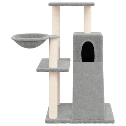 Rascador Para Gatos Con Postes De Sisal Gris Claro 82 Cm_2