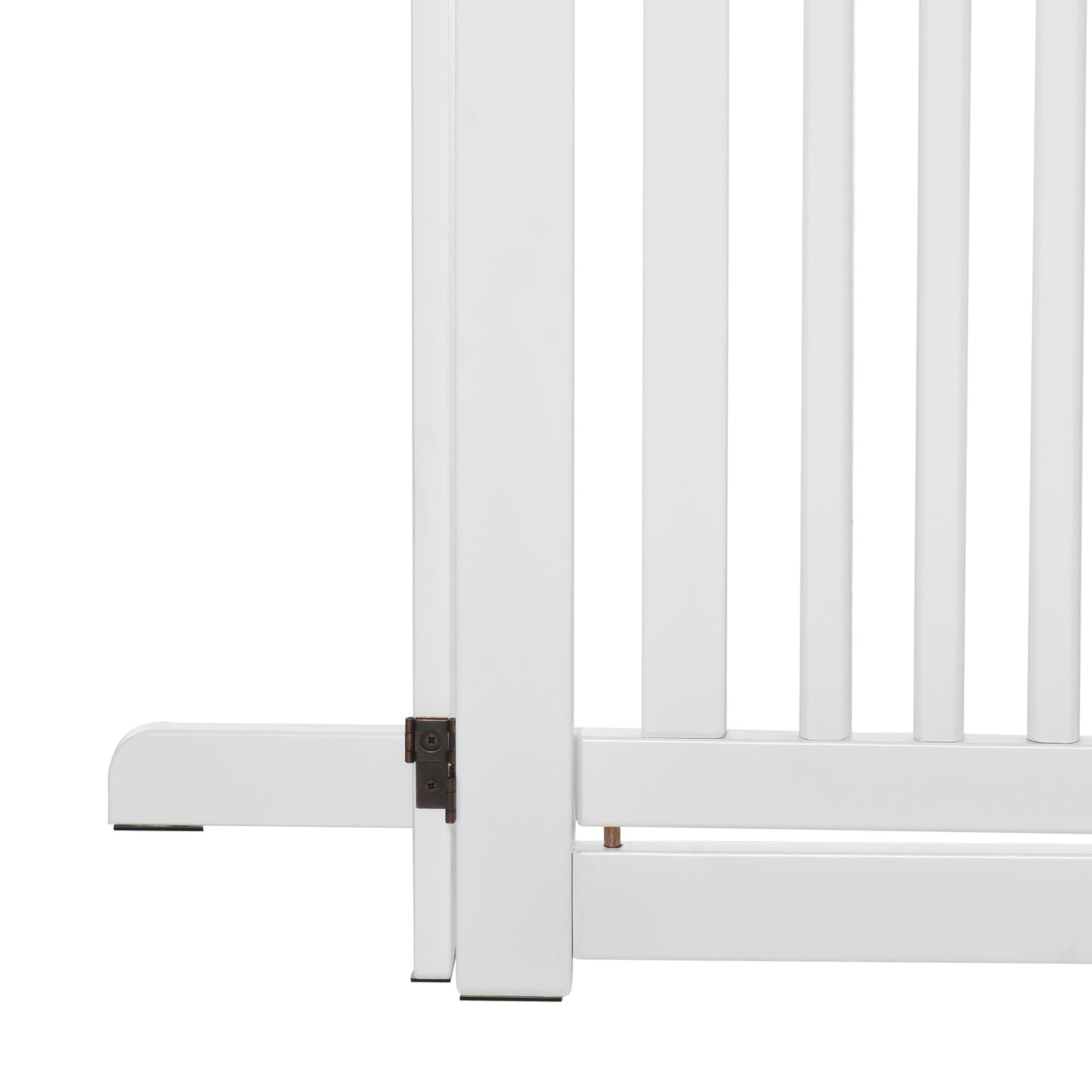 Pawhut Barrera Para Perros Plegable De Madera Con 1 Puerta 155x35,5x76 Cm Blanco_4