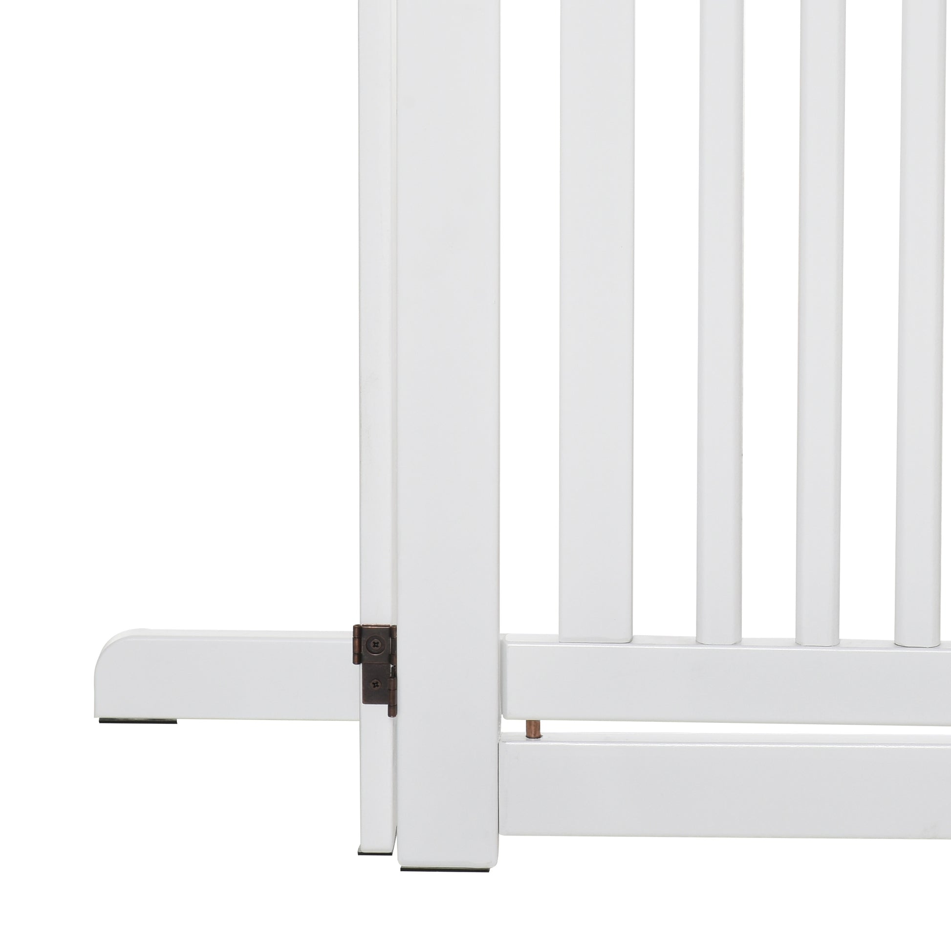 Pawhut Barrera Para Perros Plegable De Madera Con 1 Puerta 155x35,5x76 Cm Blanco_4