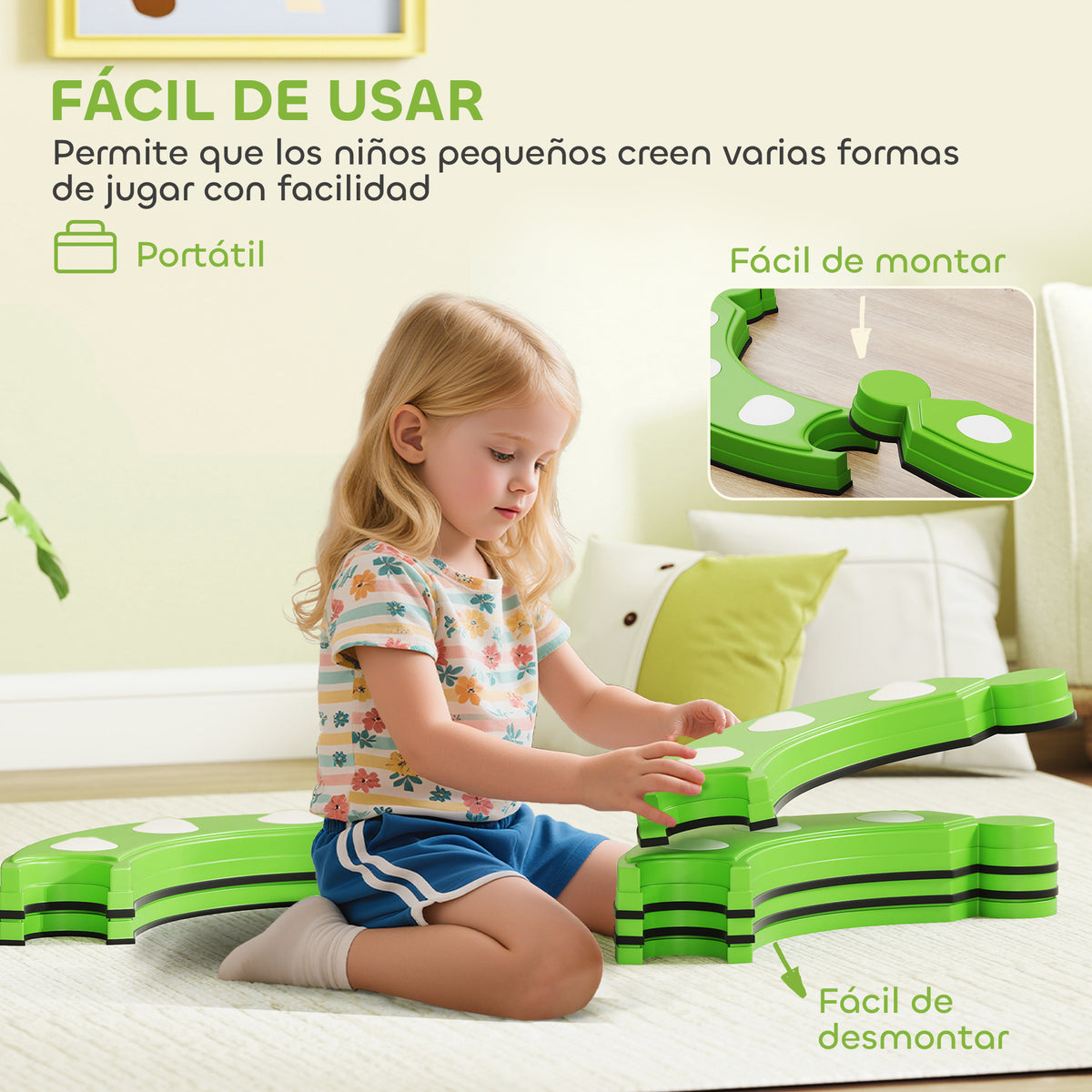 Viga De Equilibrio Aiyaplay Tpe, Pp Verde 101x101x7 Cm 347-035v00gn_5