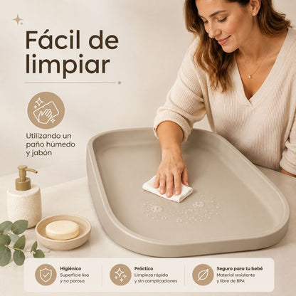 Cambiador Bebé De Espuma Pu Suave Y Lavable, Cambiador Para Pañales Con Bordes Elevados Bathby_4