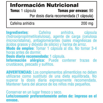 Cafeína 200mg - 90 Cápsulas Vegetales - Cafeína - Smart Supplements_4