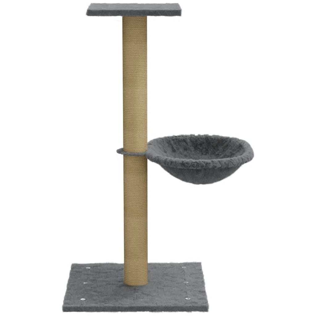 Rascador Para Gatos Con Poste De Sisal Gris Claro 74 Cm_4