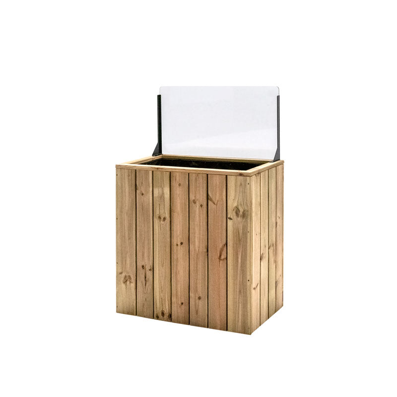 Jardinera Alta De Madera Autoportante Con Cortavientos 40 Cm 75 X 44,5 X 80 Cm Hortalia_1