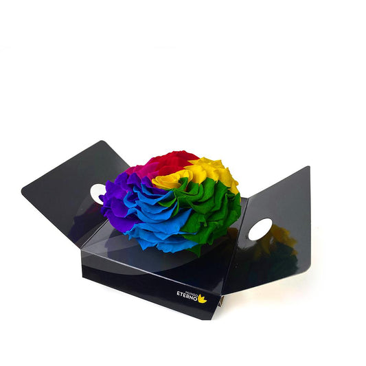 Mundo Eterno Rosmelia Preservada Arcoiris 12cm_0