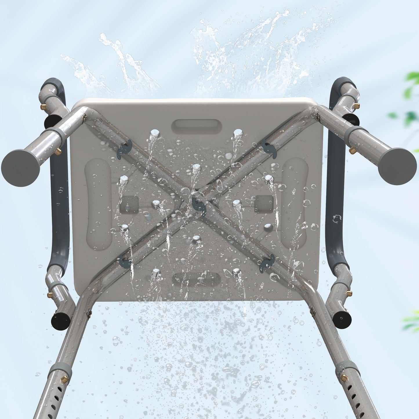 Homcom Taburete De Ducha Con Altura Regulable Antideslizante Carga 150 Kg_3