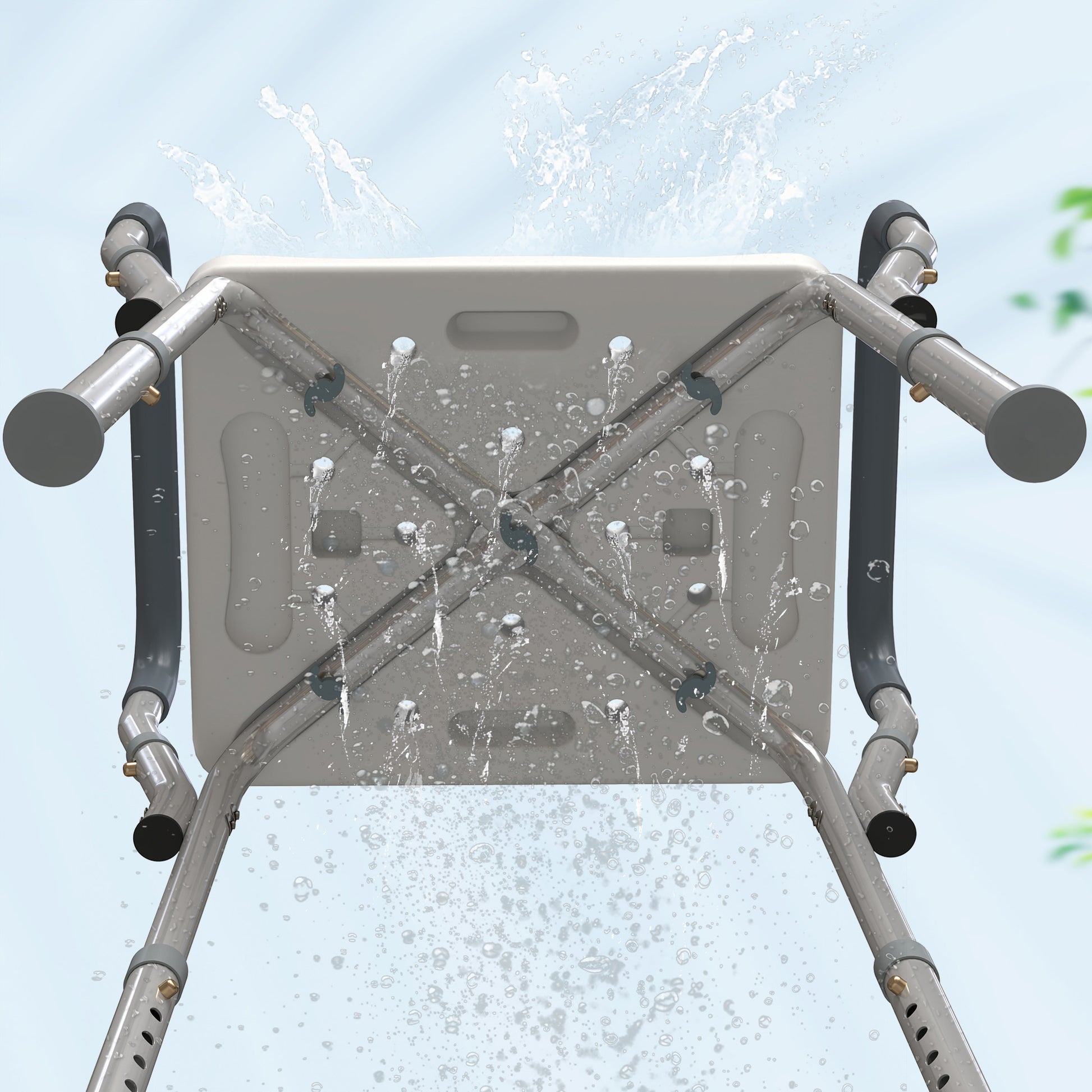 Homcom Taburete De Ducha Con Altura Regulable Antideslizante Carga 150 Kg_3