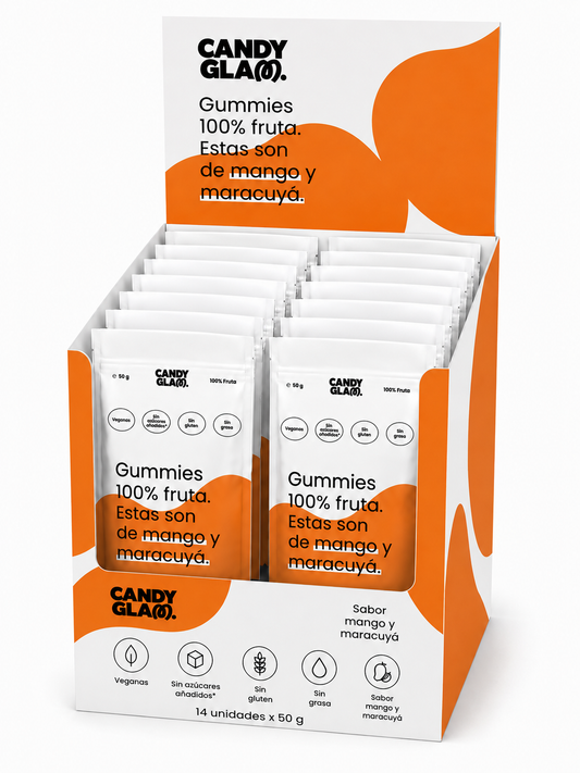 Gummies 100% Fruta Pack De 14 Mango Y Maracuyá – Snack Saludable Vegano Sin Azúcares Añadidos_0