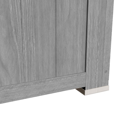 Outsunny Cobertizo De Madera 0,83 M² 127x65x168 Cm Con 2 Puertas Gris_3