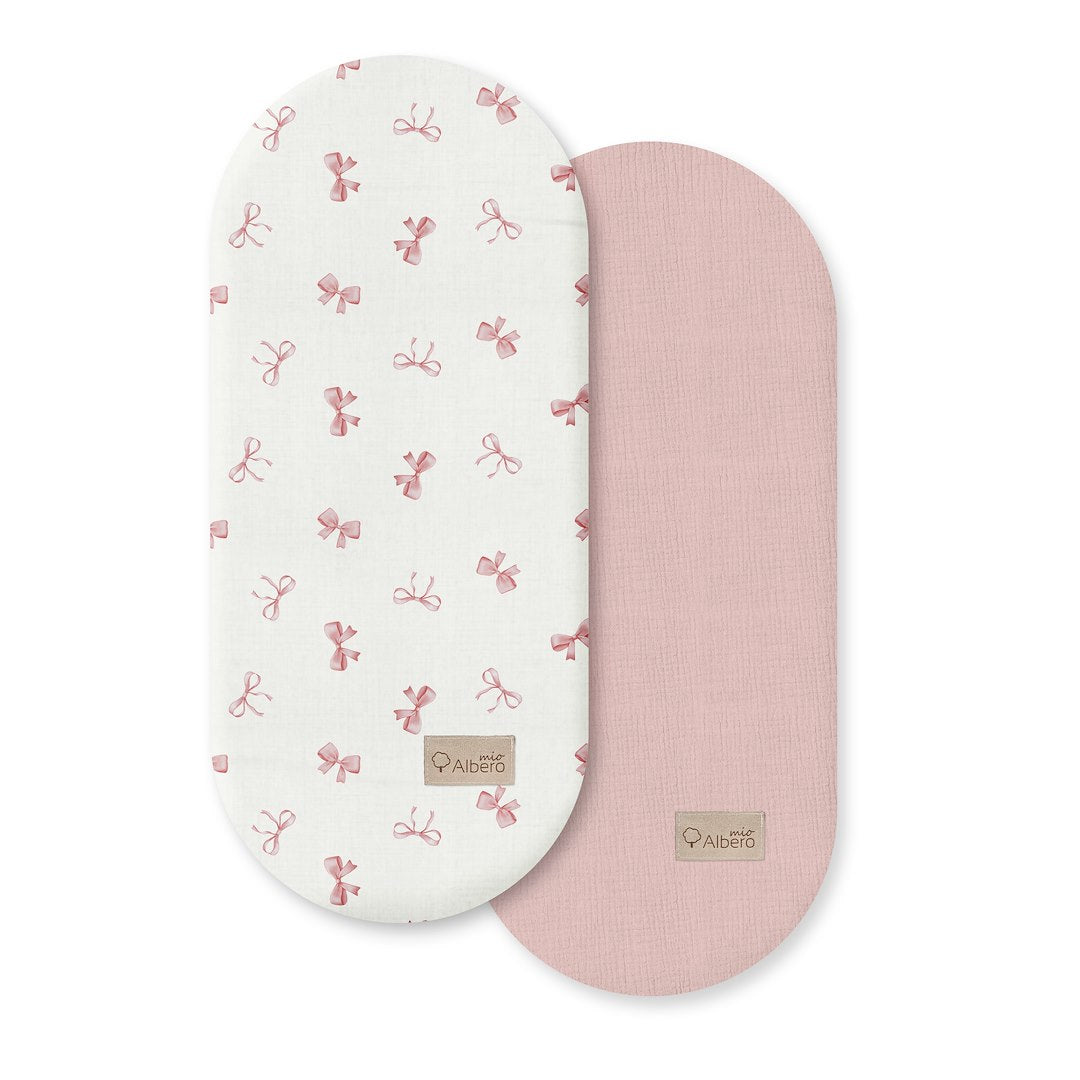 Cotton Color Pack 2 Bajeras Capazo Muselina Powder Bows_0