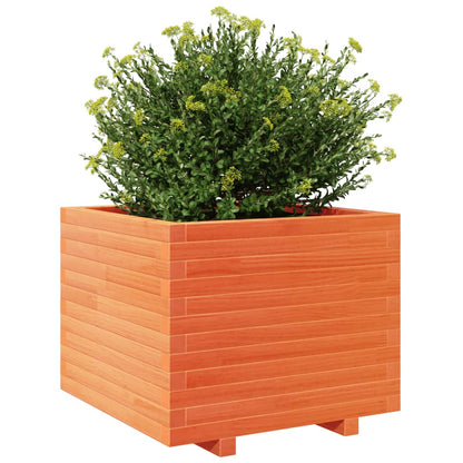 Jardinera Madera Maciza De Pino Marrón Cera 60x60x49,5 Cm_3