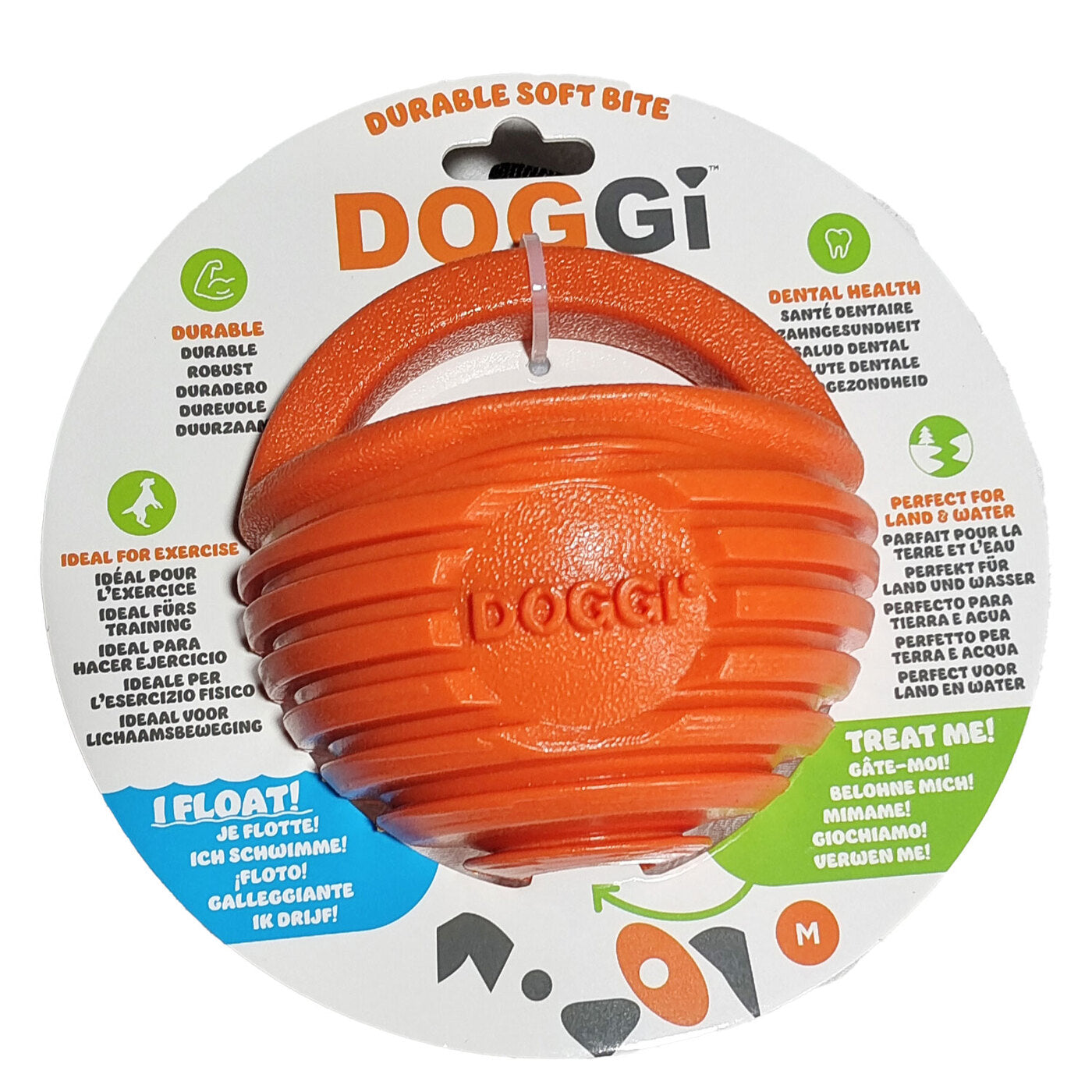 Juguete Para Perro Pelota Con Asa Doggi Ball Talla M 18x18x10 Cm_0