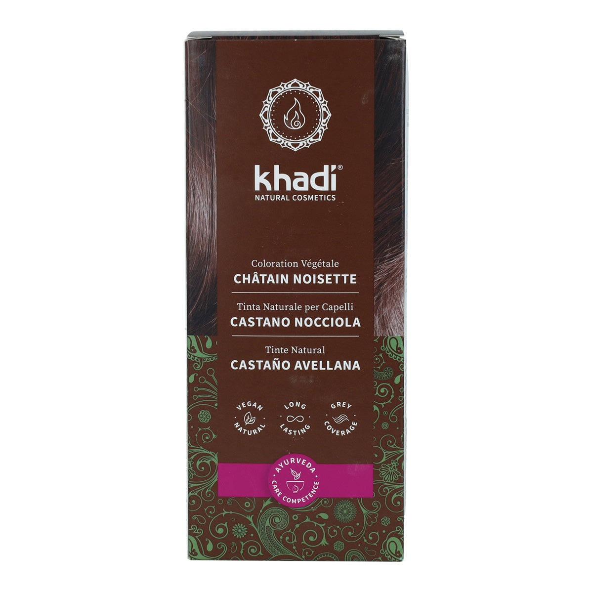 Tinte natural castaño avellana Khadi 100 g