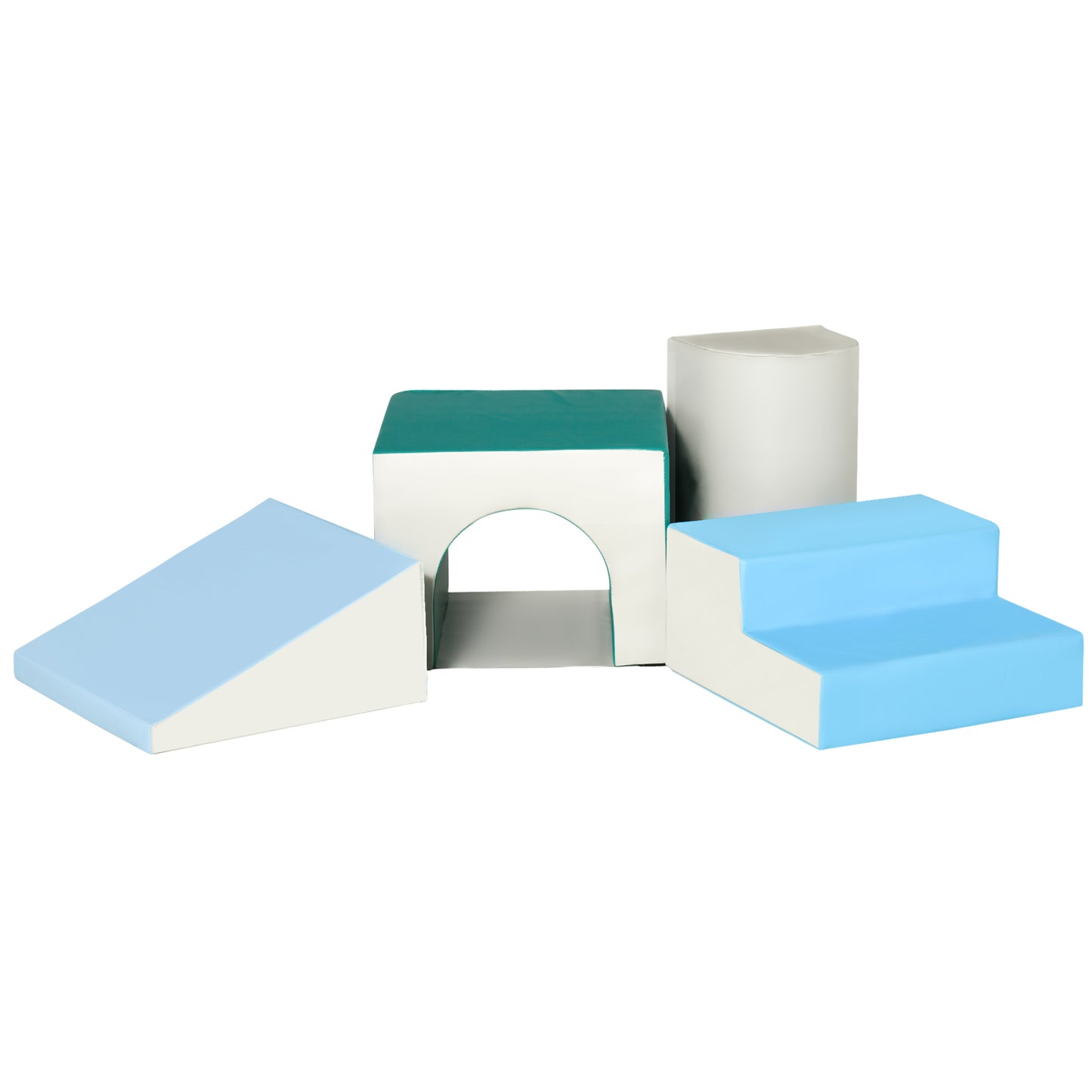 Homcom 4 Bloques De Espuma Para Niños Tapizados En Cuero Sintético 150x50x39 Cm_0