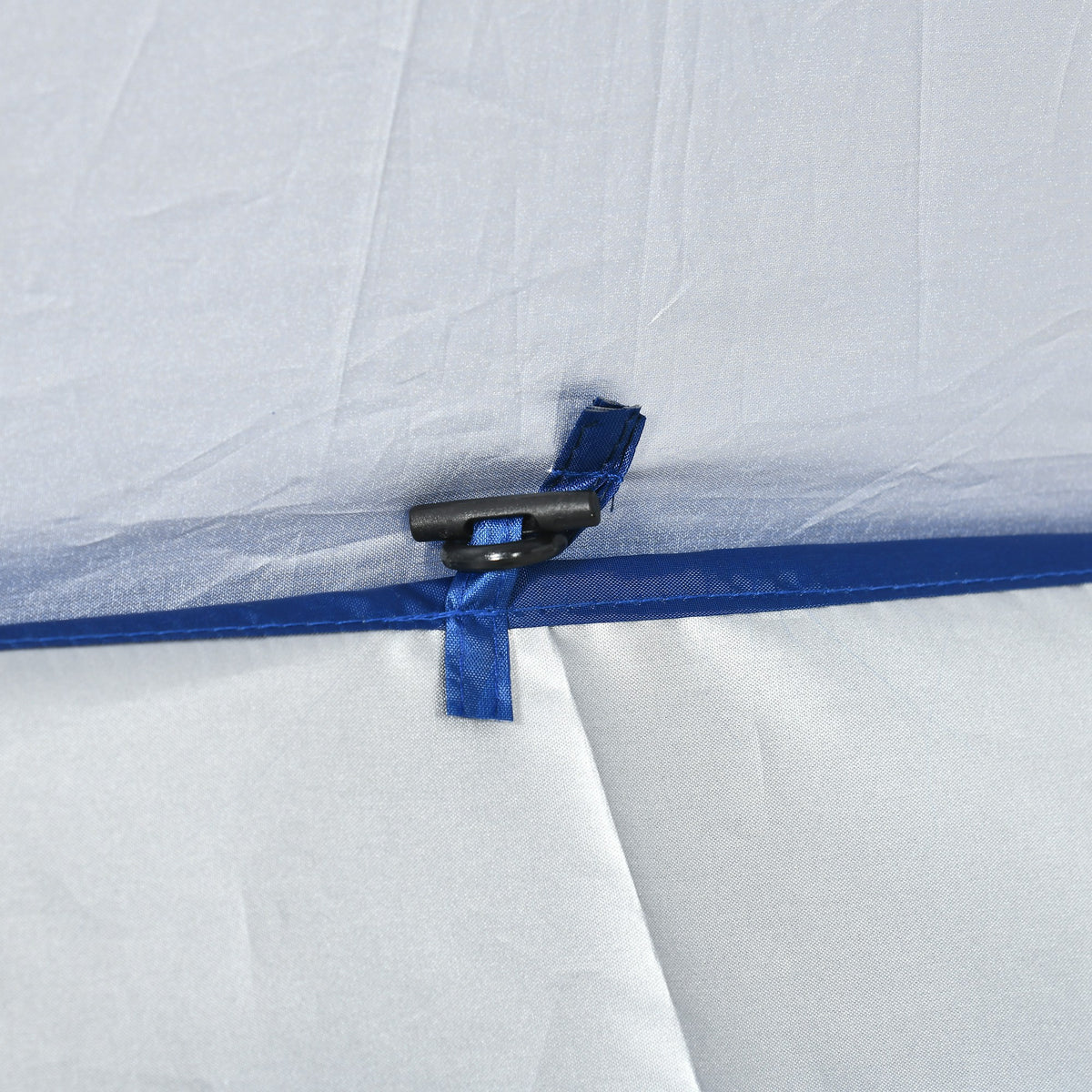 Outsunny Sombrilla De Playa Con Panel Lateral Ø191x211 Cm Techo Inclinable Azul_3