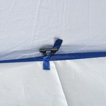 Outsunny Sombrilla De Playa Con Panel Lateral Ø191x211 Cm Techo Inclinable Azul_3