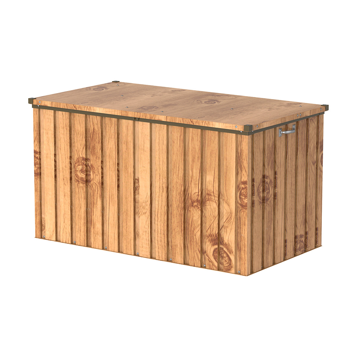 Apolo 585 L Metal Storage Chest With Wood Effect_0