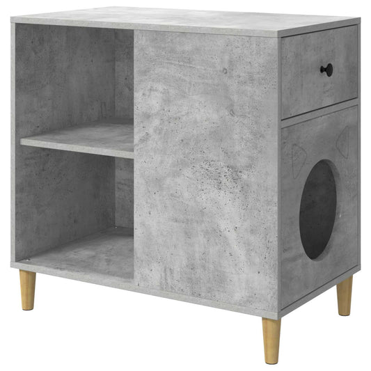 Casa Para Gatos Concreto 72 X 42.5 X 70 Cm Madera De Ingeniería_0