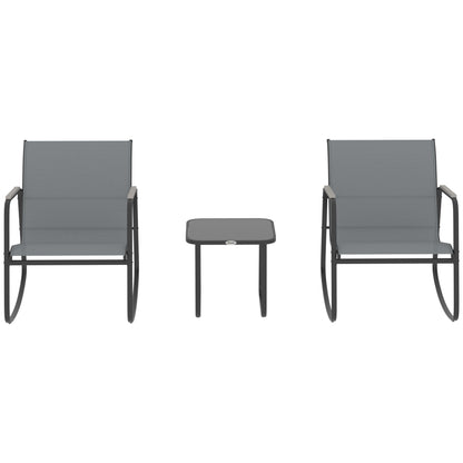 Conjunto De Bistró Outsunny Acero, Textileno Gris 79x61x78 Cm_4
