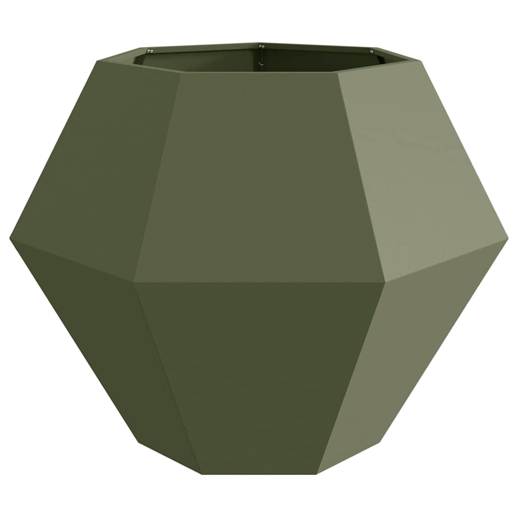 Jardinera 2 Pcs Verde Oliva 100 X 100 X 80 Cm Acero_5