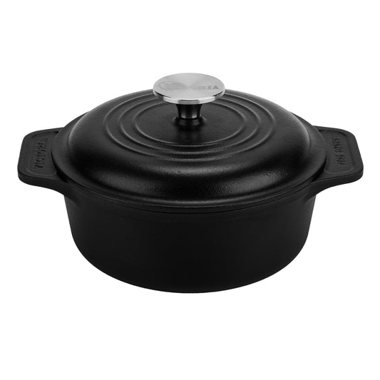 Victoria Horno Holandés Olla Inducción Hierro Fundido Esmaltado 20cm, Cocotte 1,9l, Sin Ptfe Ni Pfoa, 34894, Negro_0