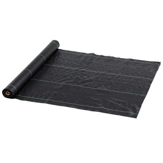 Malla Antimaleza 60 G/m² Para Control Malas Outsunny 10000x100cm Negro_0