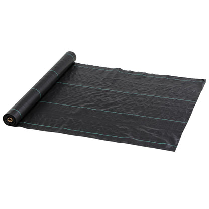Outsunny Malla Antimaleza 1x100 M 60 G/m² Para Control De Malezas Malas Negro_0