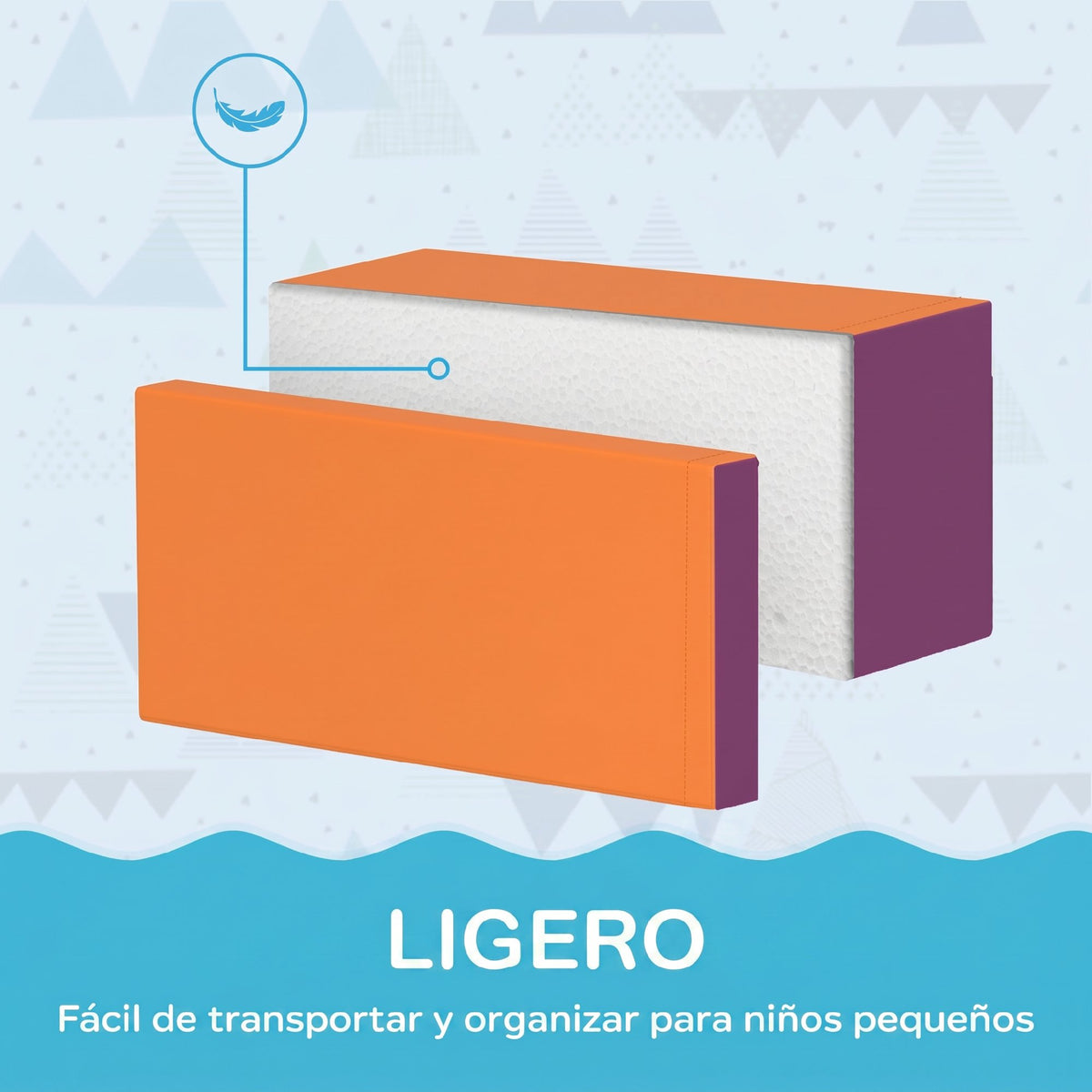 Homcom Juego De 7 Bloques De Espuma Para Niños De 1-3 Años Para Escalar Gatear_5