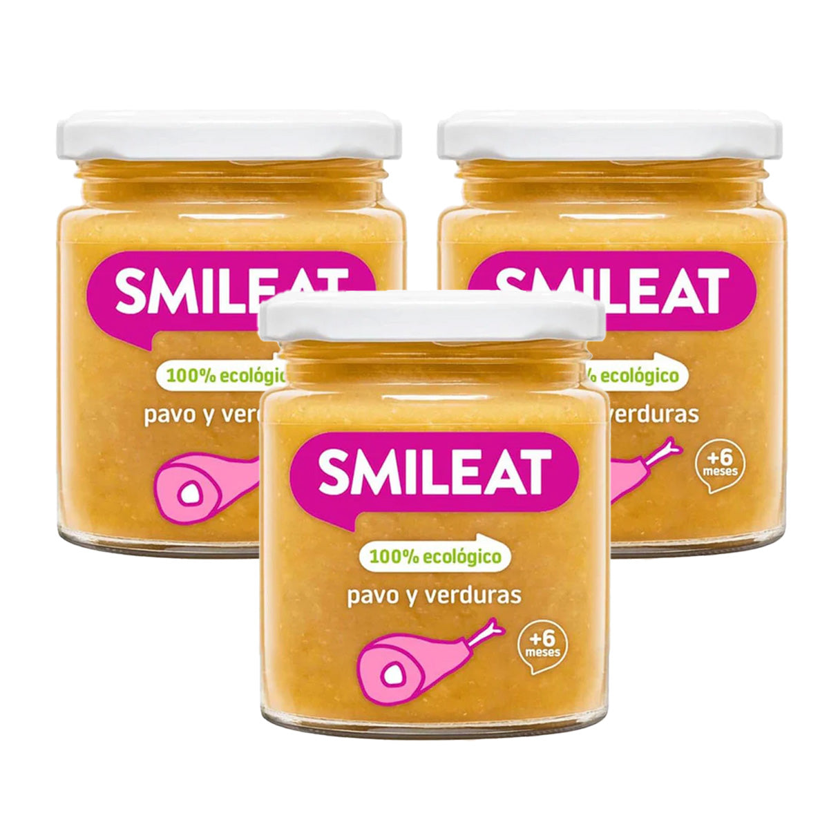 PROMO 3x Tarrito BIO pavo y verduras +6 meses Smileat 230g