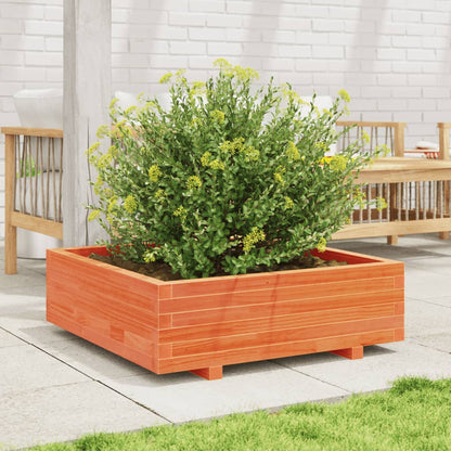 Jardinera De Madera Maciza De Pino Marrón Cera 90x90x26,5 Cm_2