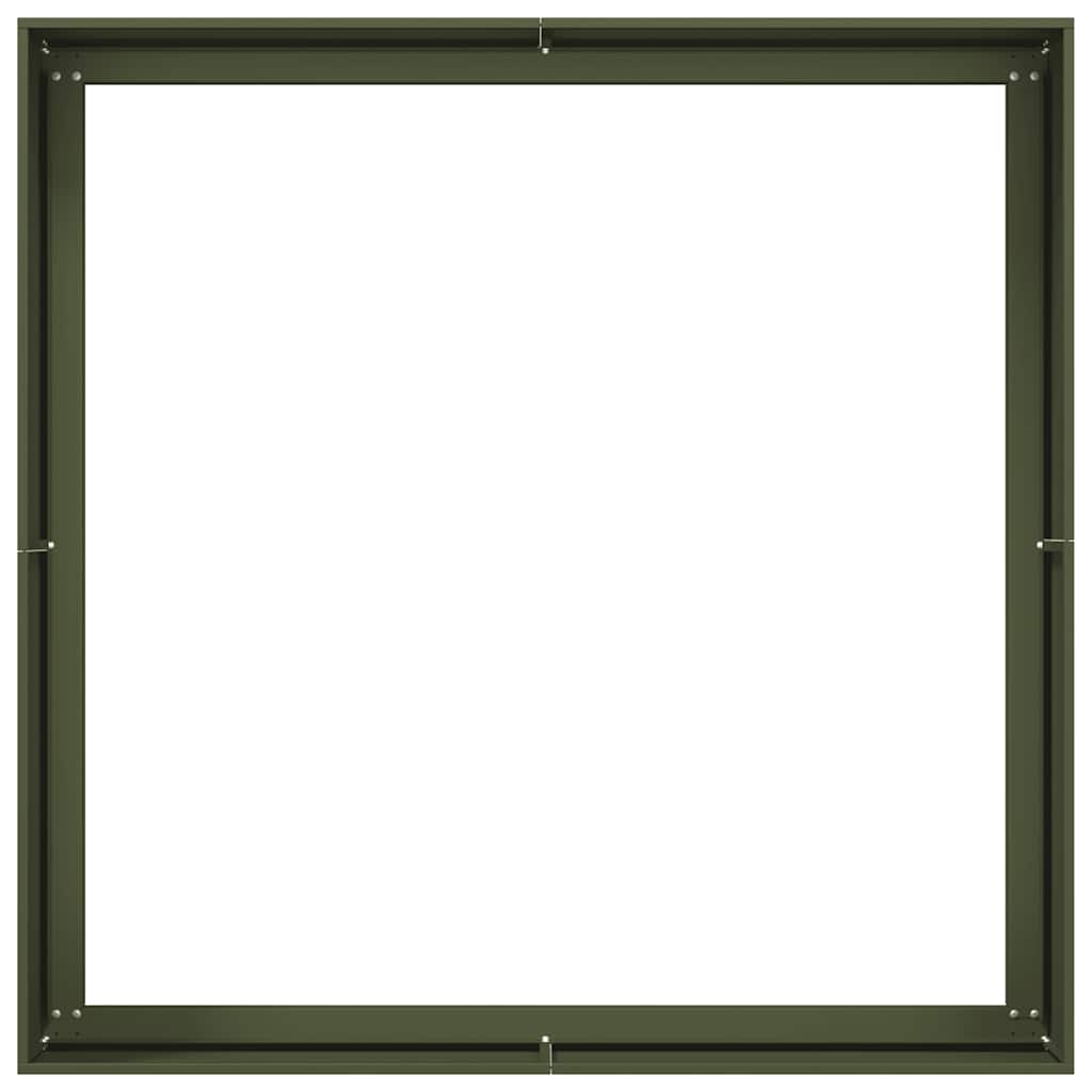 Jardinera Acero Verde Oliva 100x100x40 Cm_4