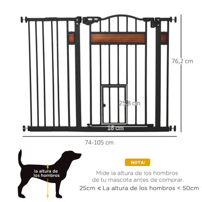 Pawhut Barrera De Seguridad Extensible Para Puertas Y Escaleras 93x76,2 Cm Negro_2