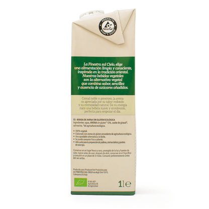 Bebida de Avena sin Gluten Bio La  Finestra Sul Cielo 1 L