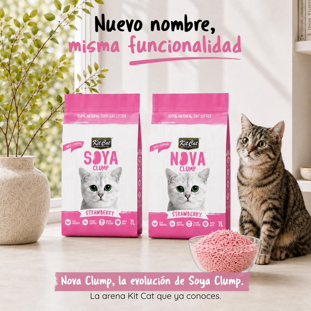 Kit Cat Arena Eco Nova Clump - Strawberry 7 L Arena para gatos - Dulce y Frutal Suave