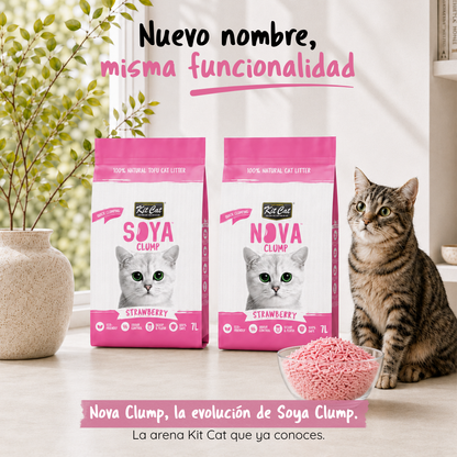 Kit Cat Arena Eco Nova Clump - Strawberry 7 L Arena para gatos - Dulce y Frutal Suave