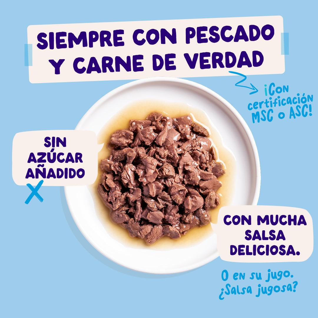 Sobres de comida húmeda para gatos Captura del Día Selección de Pescado en Salsa | Edgard & Cooper 85 g
