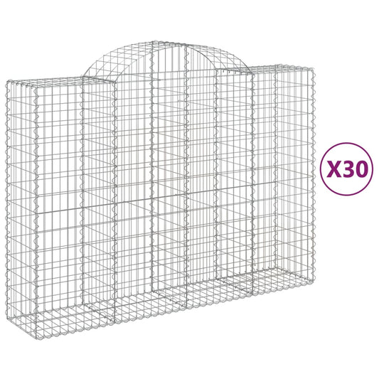 Cestas Gaviones 30 Uds Forma De Arco Hierro 200x50x140/160 Cm_0
