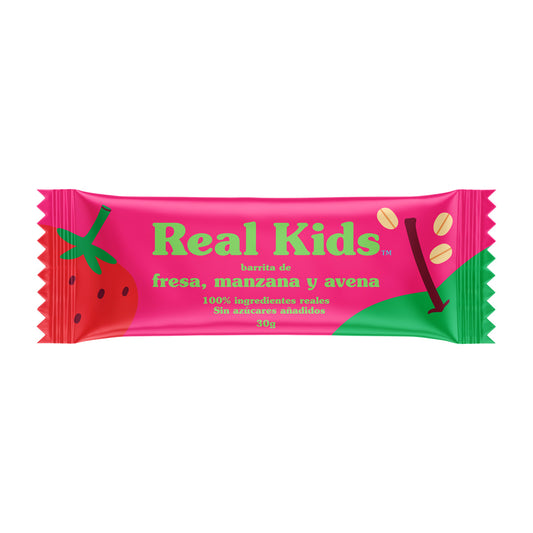 Barrita de Fresa y Manzana para niños Real Kids 30 g