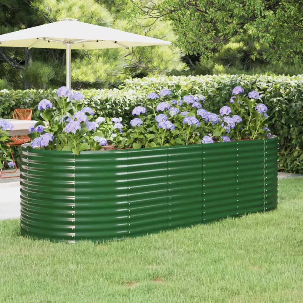 Jardinera Arriate Acero Galvanizado Verde 249x100x68 Cm_1