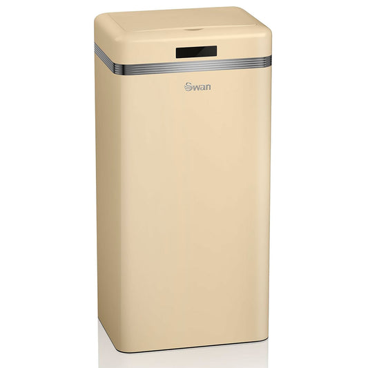 Swan Cubo De Basura Cocina Automático, Sensor De Movimiento, 45l, Metálico, Papelera Reciclaje, Swka4500cneu, Crema_0