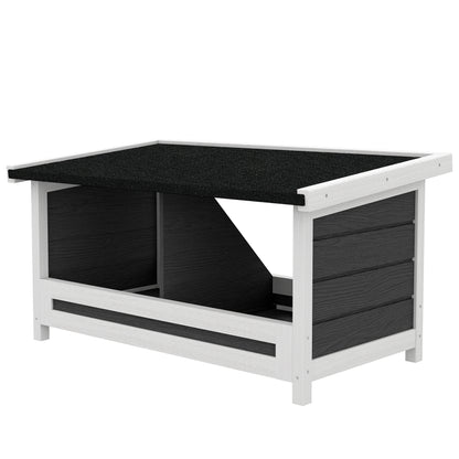 Pawhut Ponedero Para Gallinas De Madera Con 2 Departamentos Gris_4