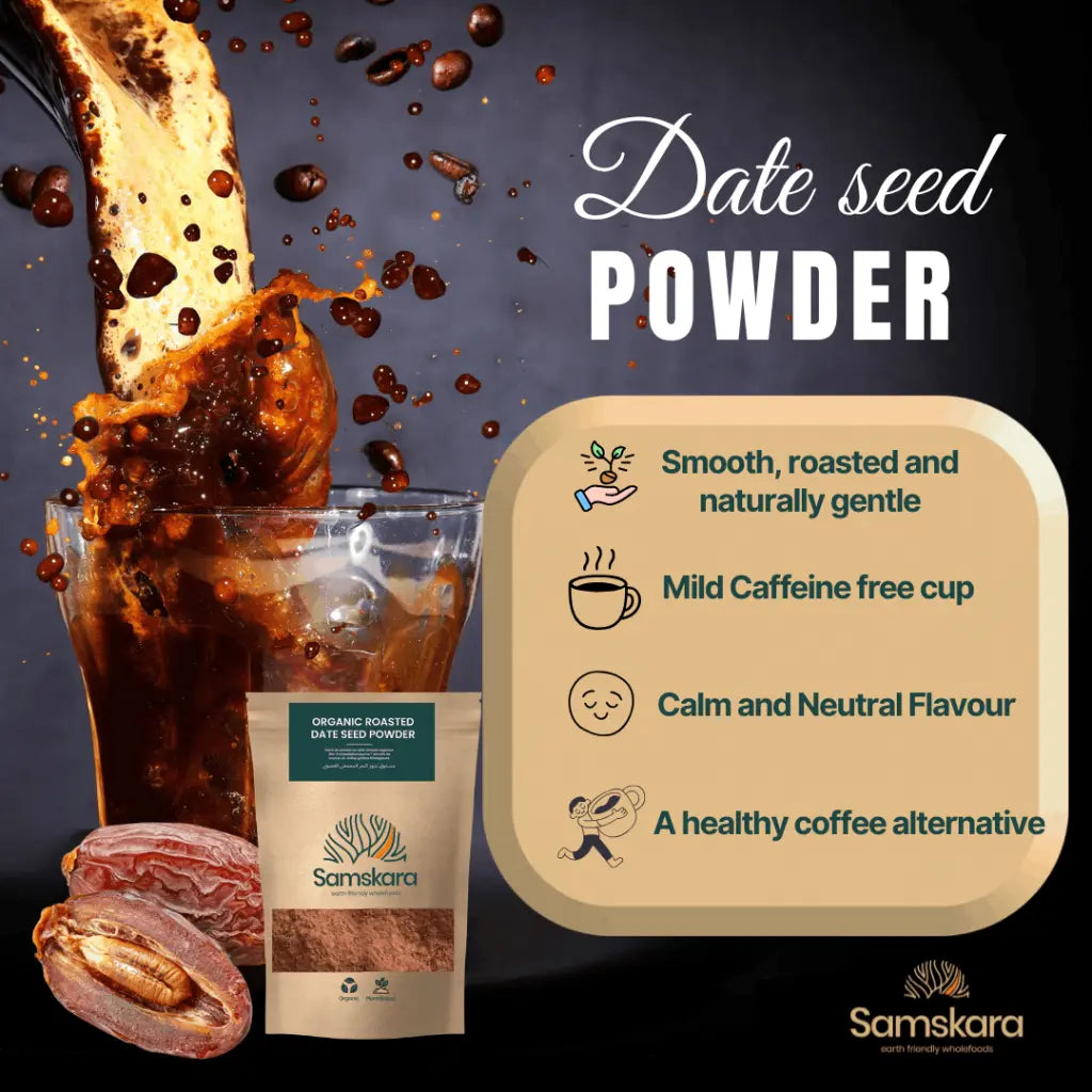 Café De Semilla De Dátil Tostado Bio - 250g | Alternativa Al Café Sin Cafeína Ecológica Vegana, Tueste Natural_3
